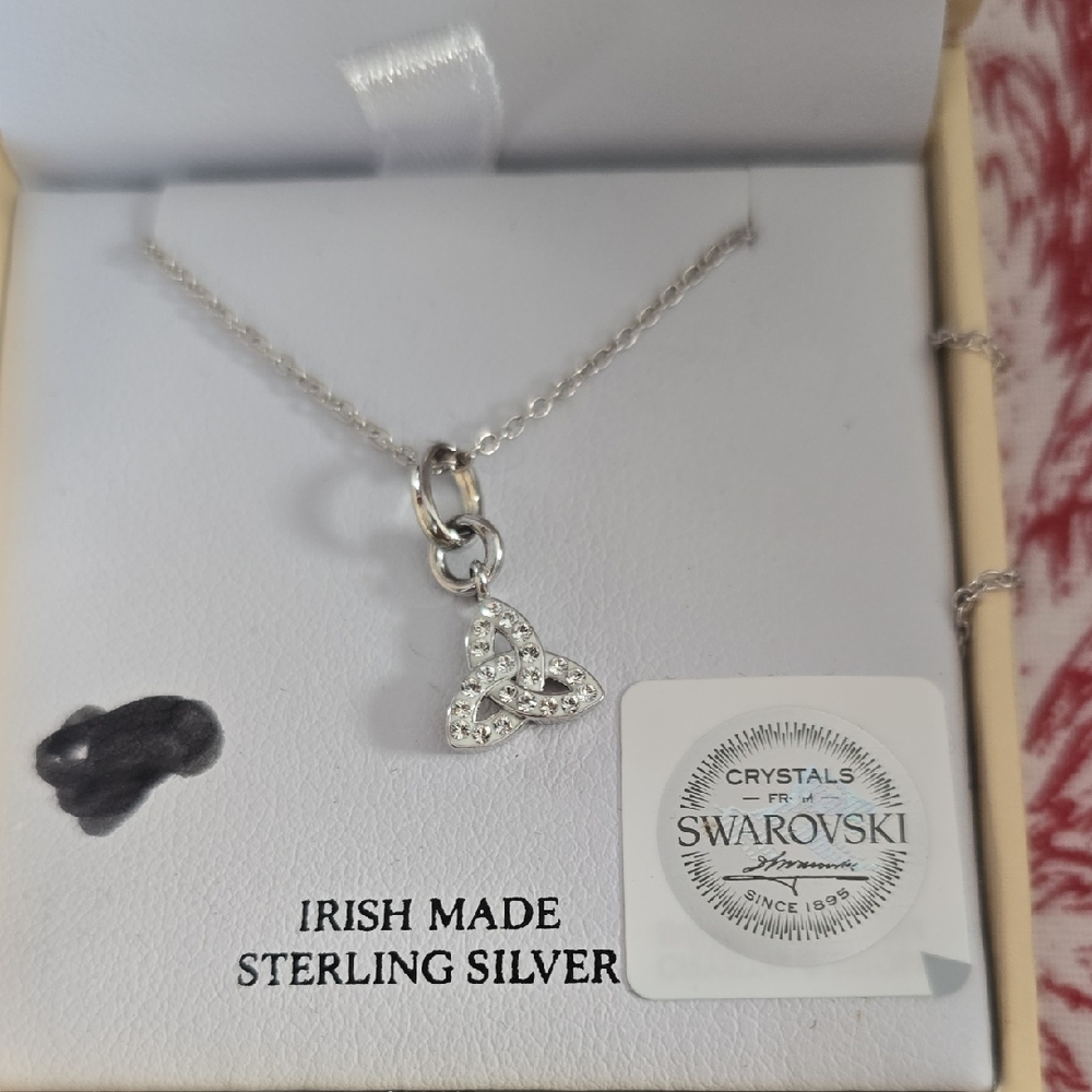 Swarovski Sterling Silver Necklace with Crystal Knot Pendant